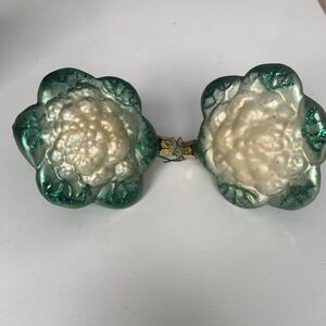 German Inge Cauliflower Blown Glass Christmas Ornaments Set Of Two